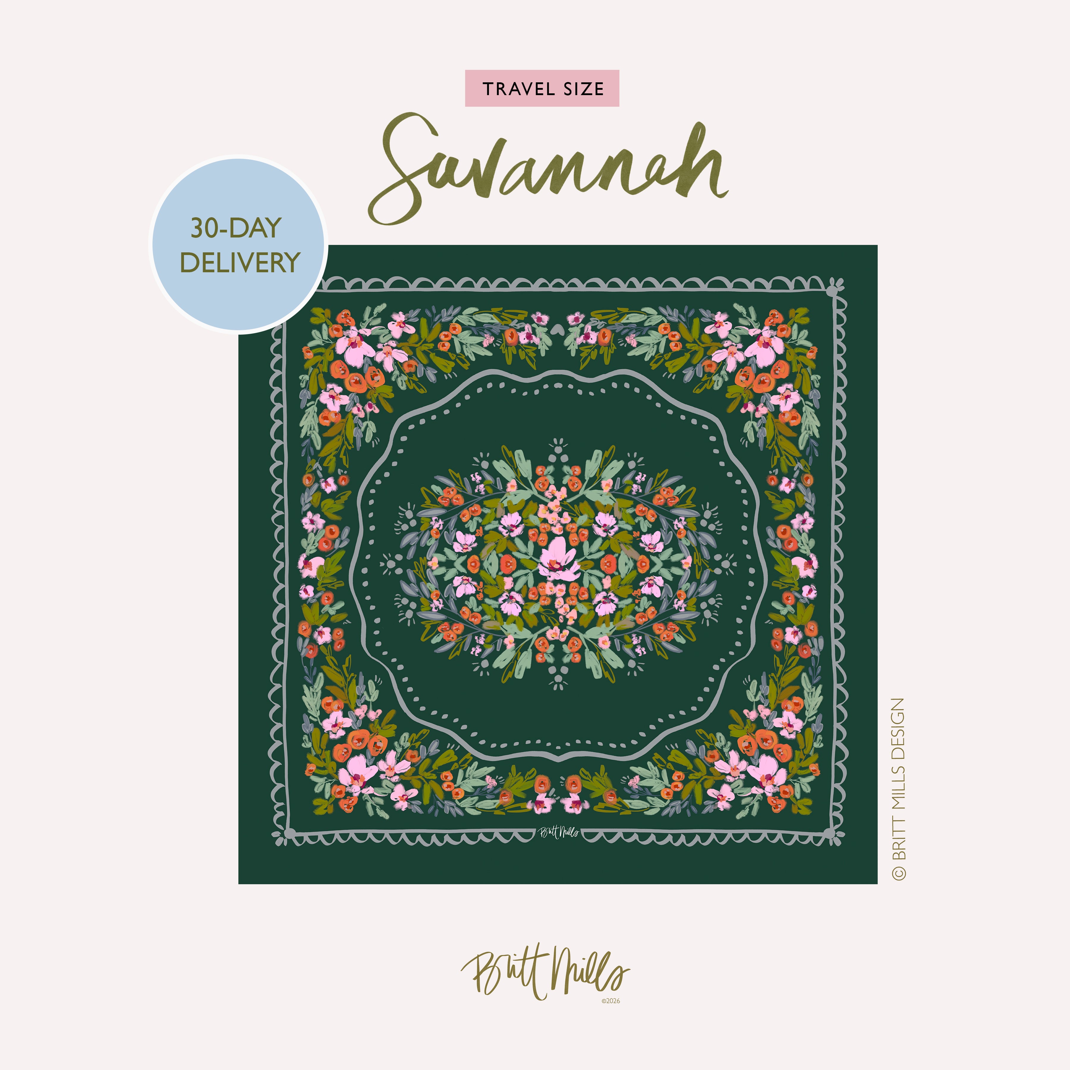 Savannah Mini Travel Mahjong Mat (Non-Neoprene)