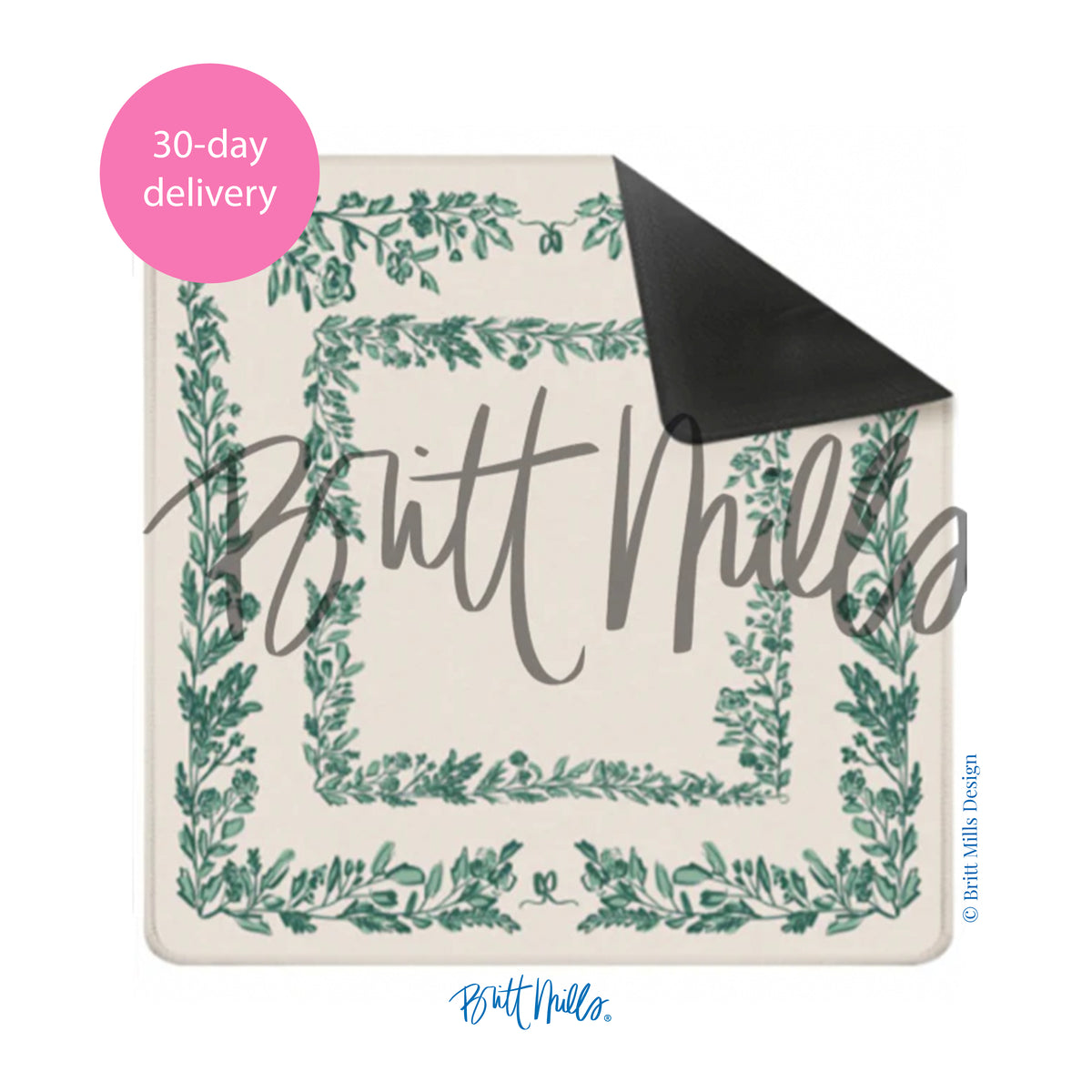 Green Bow & Bloom Mahjong Mat (Non-Neoprene)