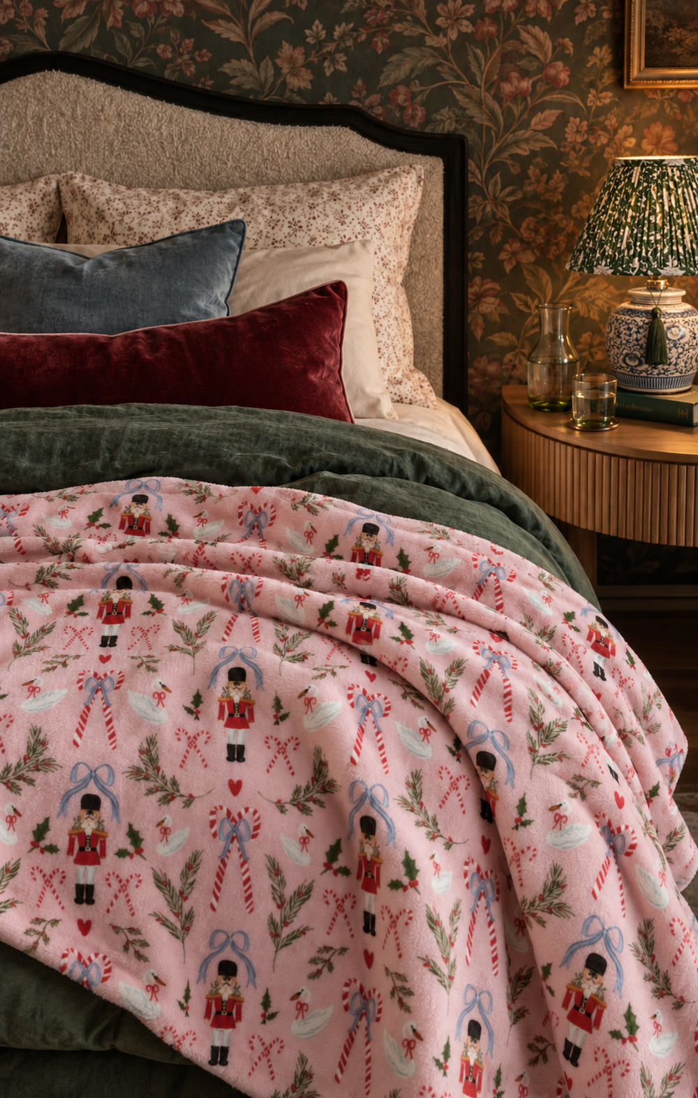 Nutcracker Velveteen Throw Blanket