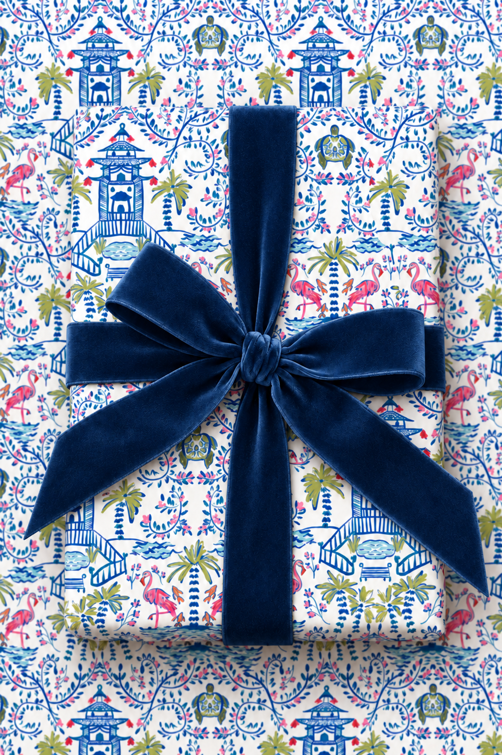 Colorful Chinoiserie Wrapping Paper Roll