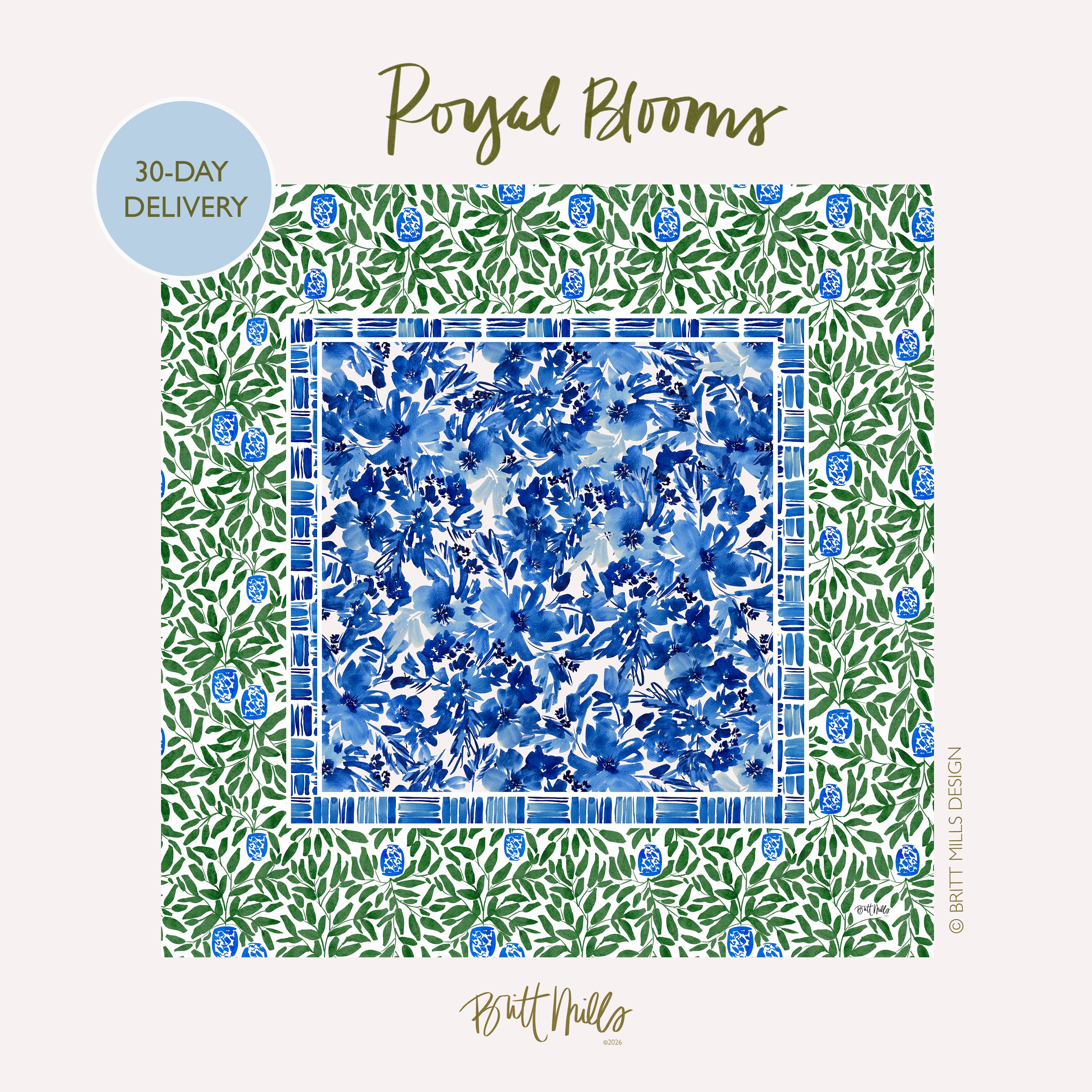 Royal Blooms Mahjong Mat (Non-Neoprene)