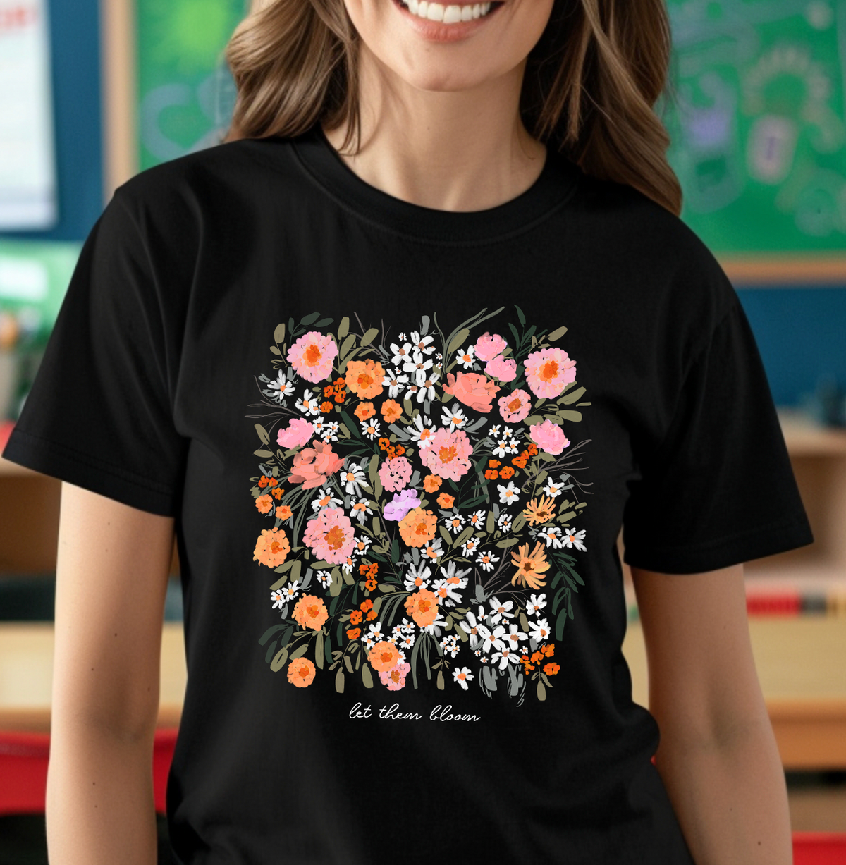 Let Them Bloom Teacher Shirt (Wildflowers)