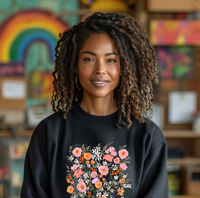 Let Them Bloom Teacher Organic Sweatshirt (Wildflowers)