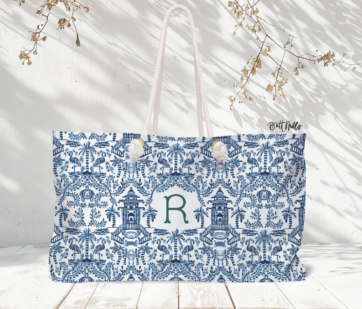 The Palm Beach Monogrammed Carry-All Tote