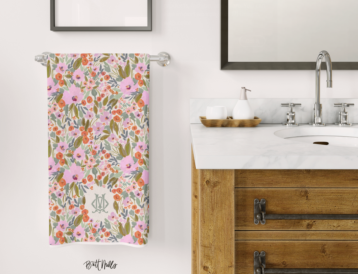 Savannah Monogrammed Hand Towel