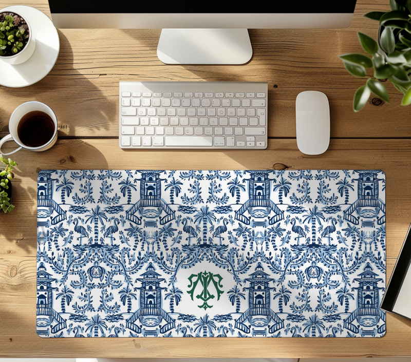 Palm Beach Monogrammed Desk Mat - Large (24" x 14")