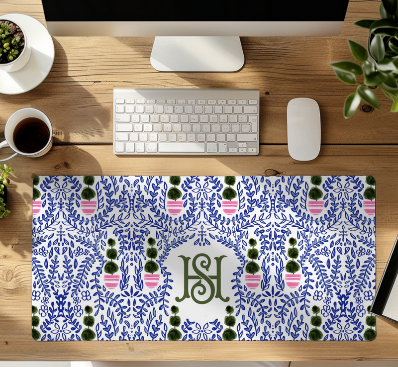 Augusta Monogrammed Desk Mat - Large (24" x 14")