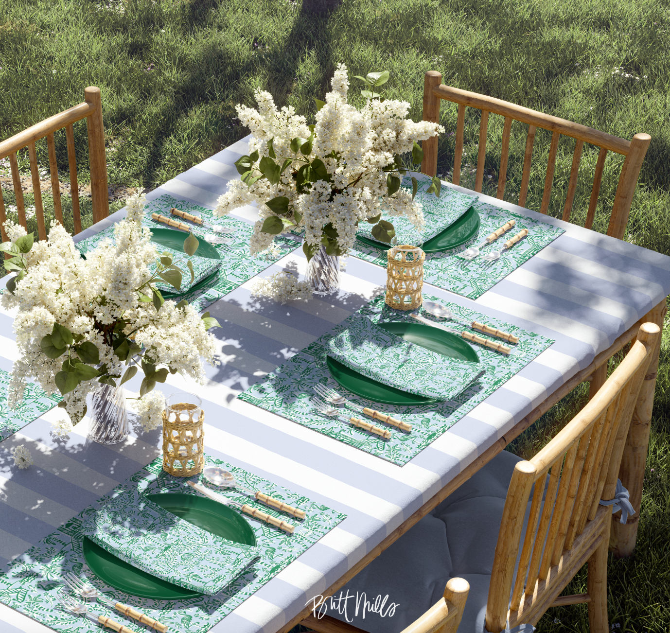 Chinoiserie Palms Placemats (Set of Four)
