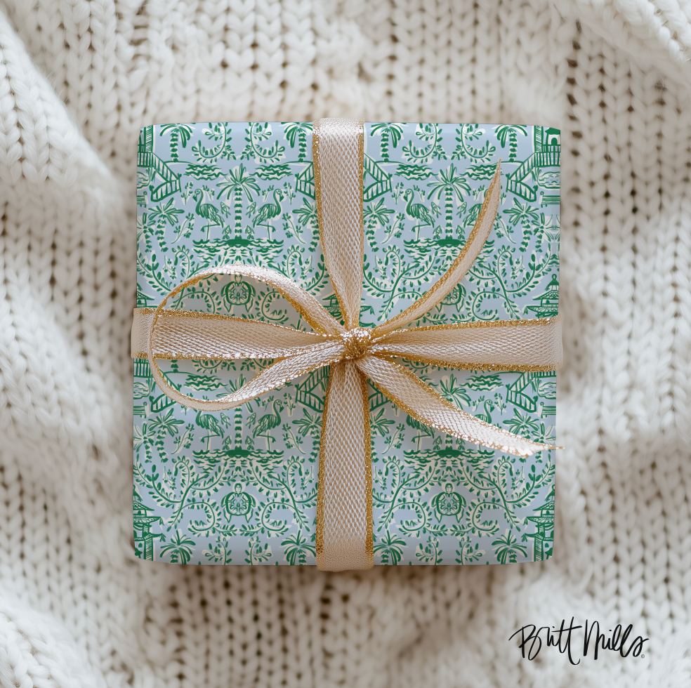 Chinoiserie Palms Wrapping Paper Roll