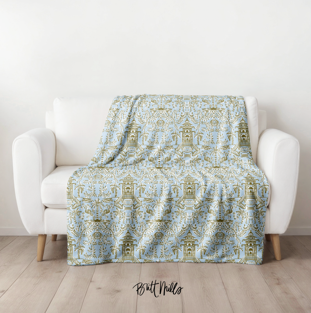 Soirée Blue Minky Blanket