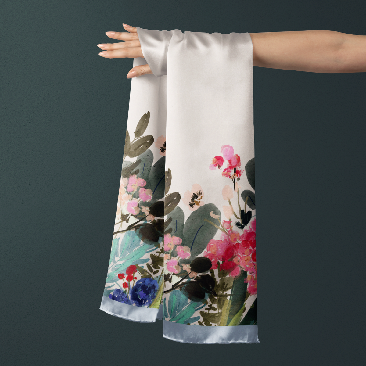 Winter Berry Silk Scarf & Shawl