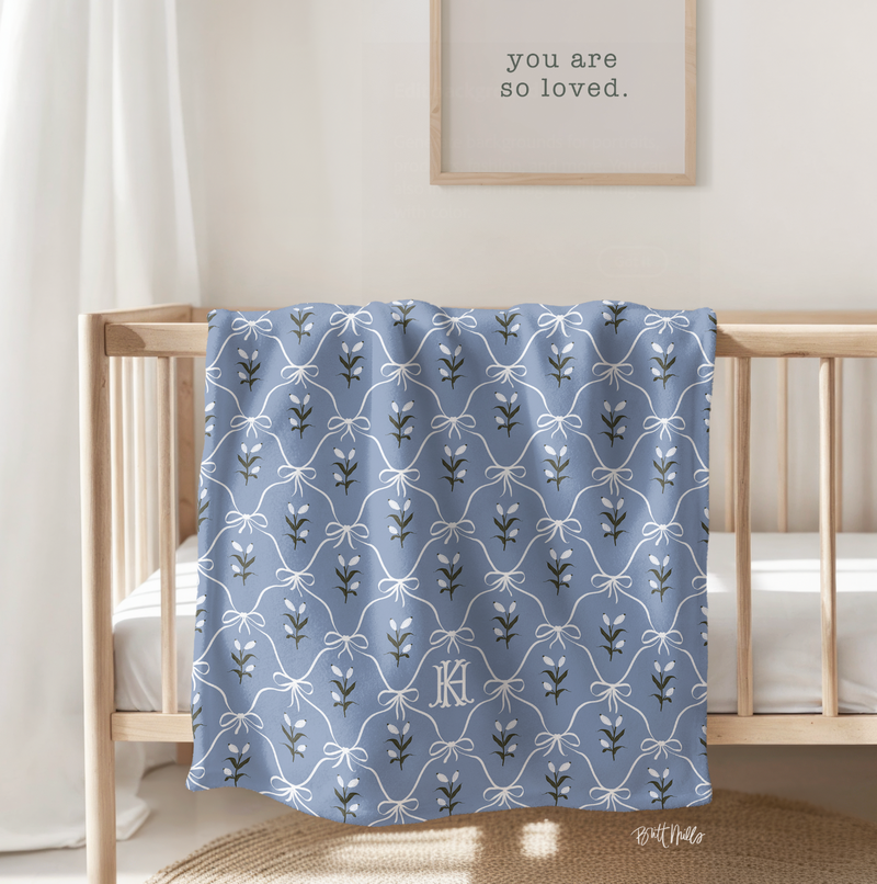 Charming Monogrammed Baby Blanket