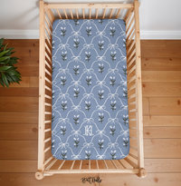 Charming Monogrammed Jersey Fitted Crib Sheet