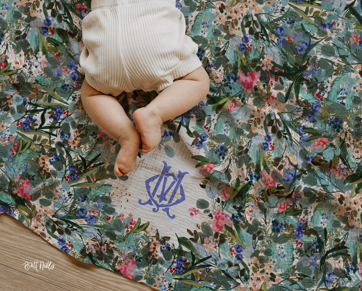 Siesta Key Monogrammed Swaddle Blanket