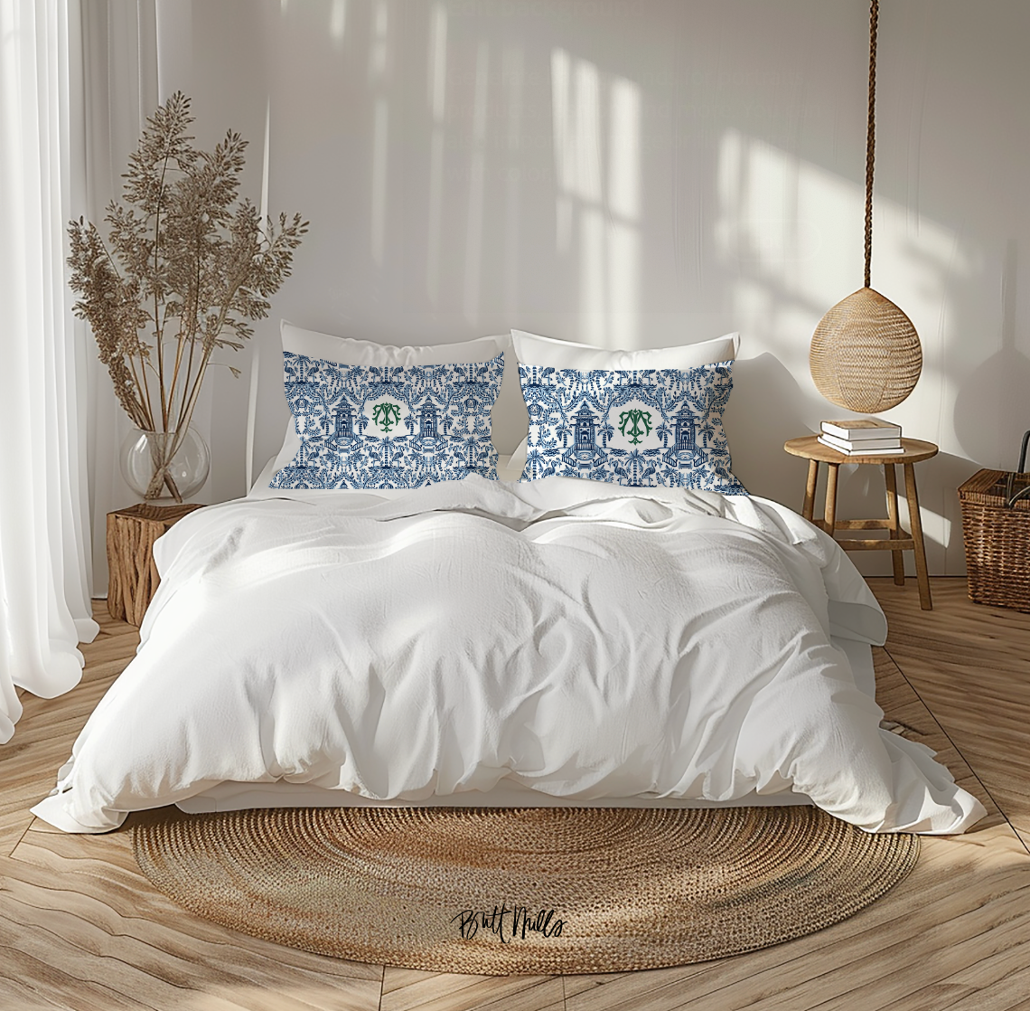 Palm Beach Monogrammed Standard Pillowcase