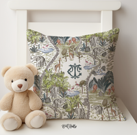 Day at the Zoo Monogrammed Pillowcase 20"x20"