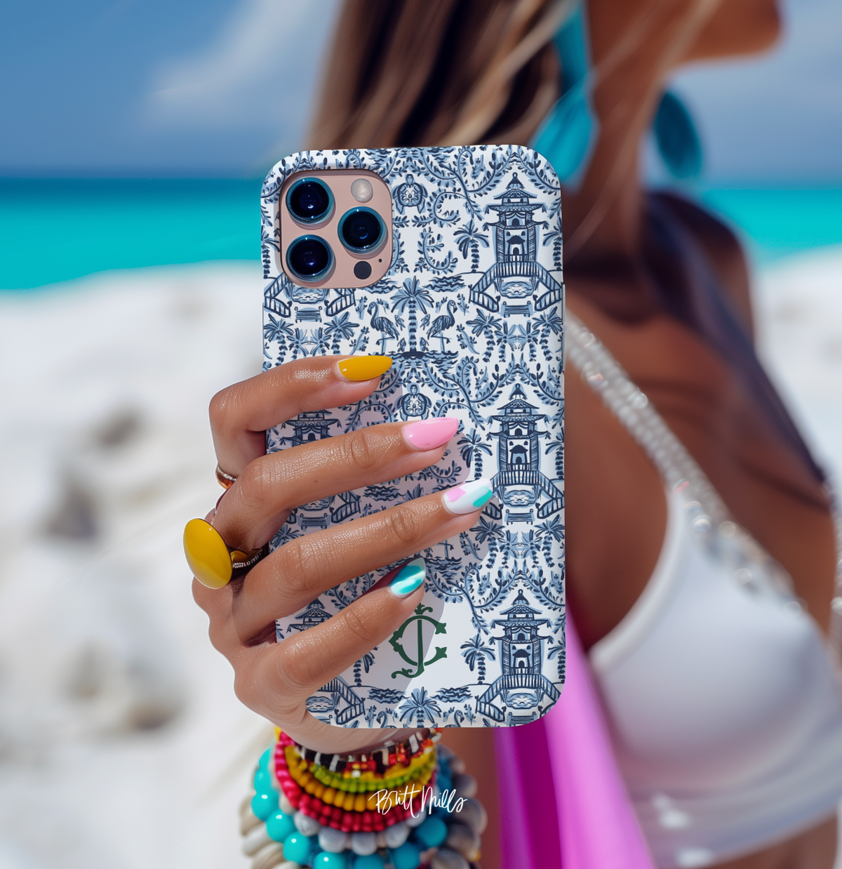 Palm Beach Monogrammed Snap case for iPhone®