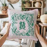 Small Things Monogrammed Throw Pillowcase 20"x20"