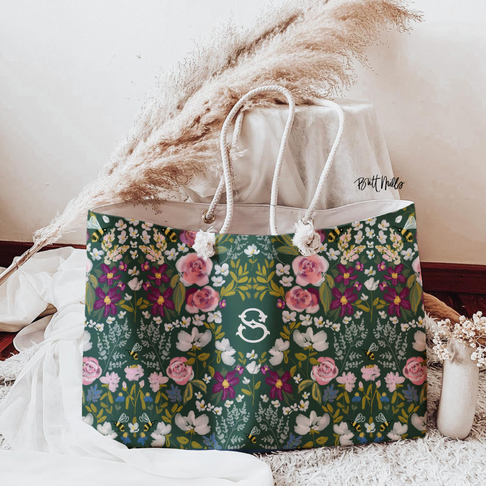 Gardens Monogrammed Carry-All Tote