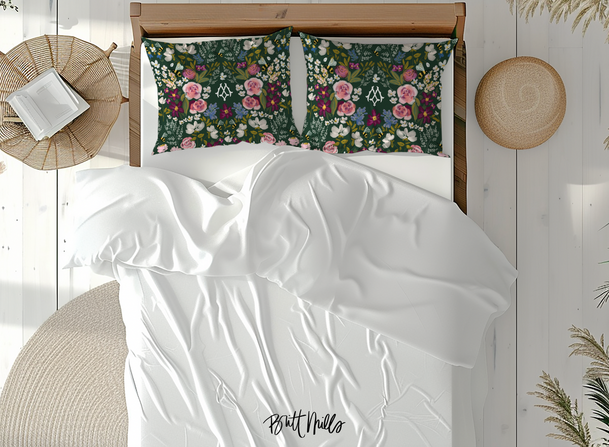 Gardens Monogrammed Standard Pillowcase