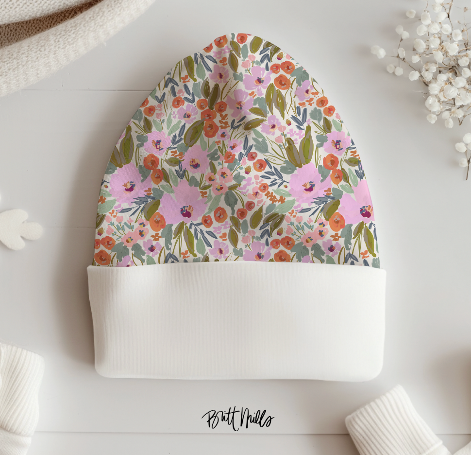 Savannah Monogrammed Matching Beanie + Swaddle