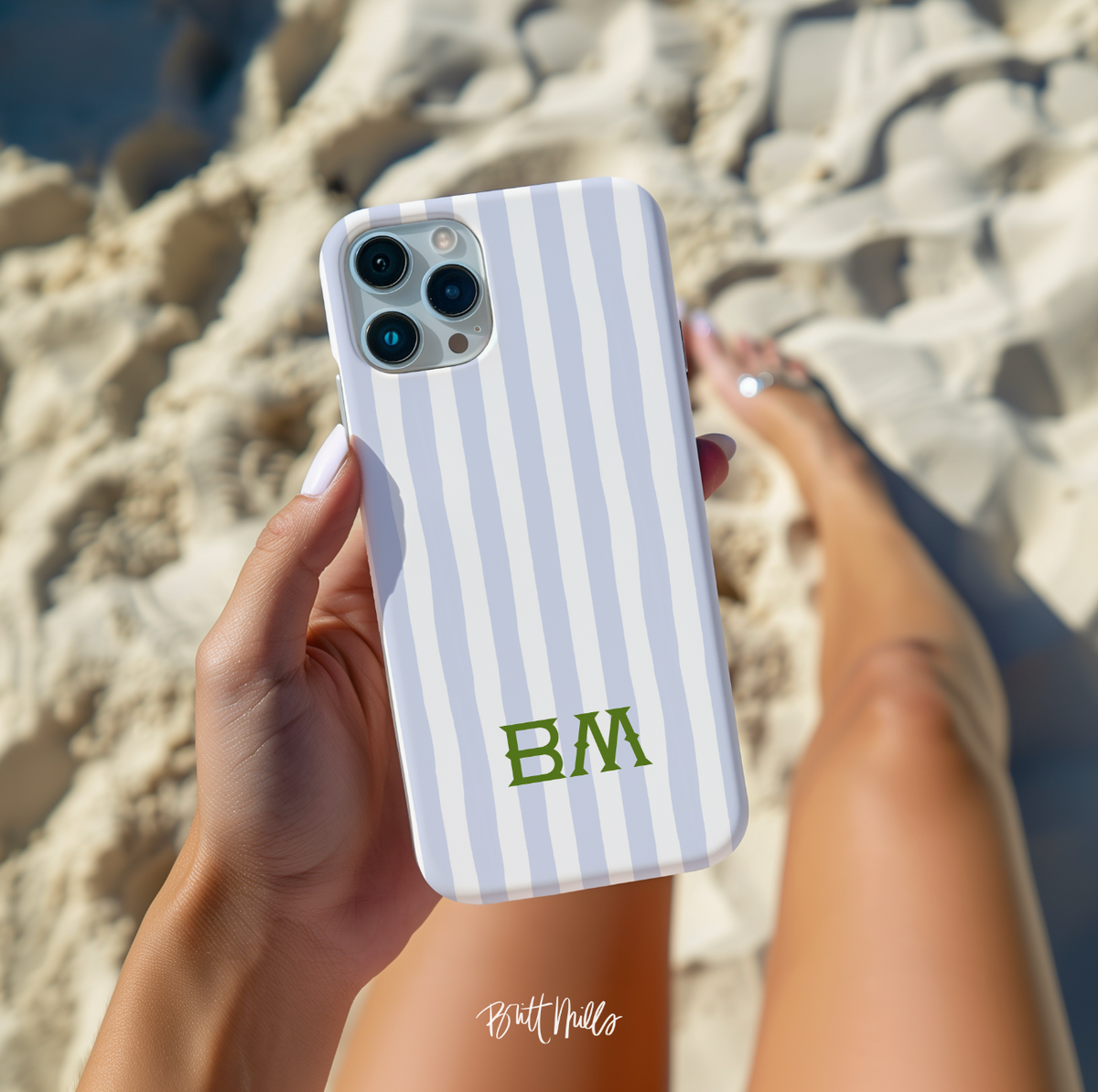 Seaside Stripes Monogrammed Snap case for iPhone®