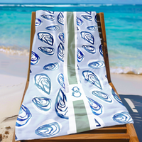Nantucket Striped Monogram Beach Towel
