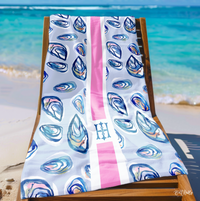 Nantucket Girl Striped Monogram Beach Towel