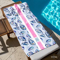 Nantucket Girl Striped Monogram Beach Towel