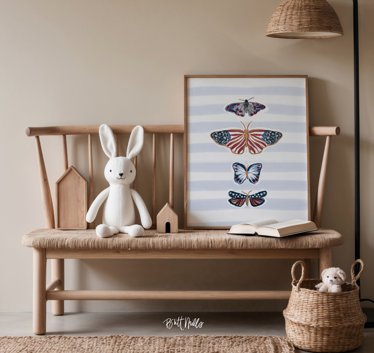 Americana Butterflies Art Print