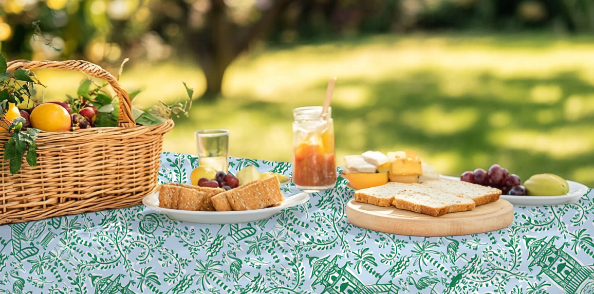 Chinoiserie Palms Square Tablecloth