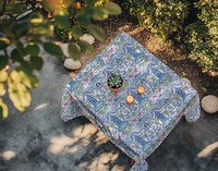 Colorful Coastal Chinoiserie Square Tablecloth