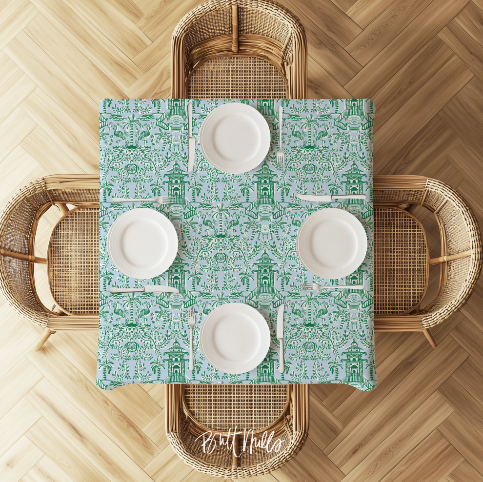 Chinoiserie Palms Square Tablecloth