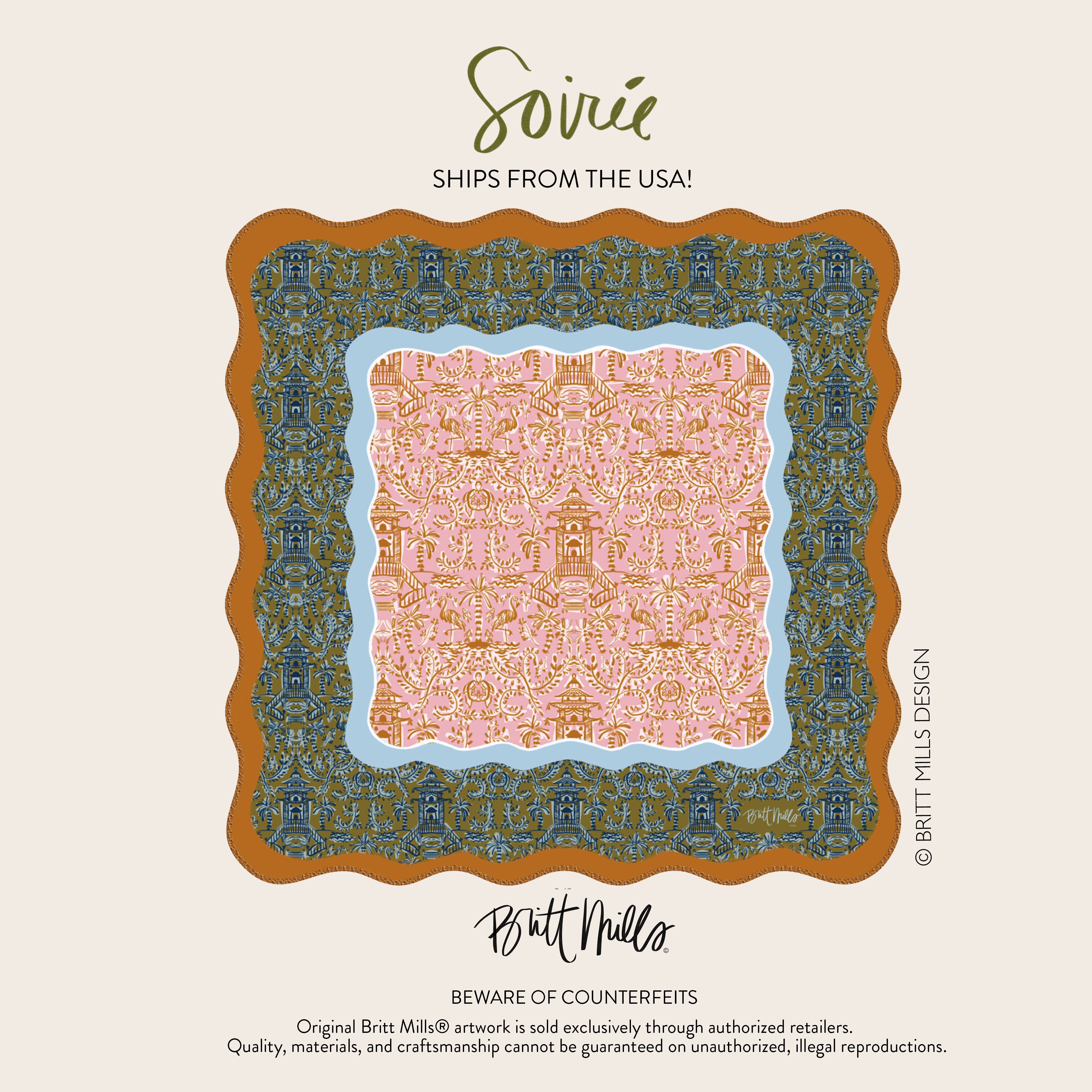 Soirée Scalloped Neoprene Mahjong Mat