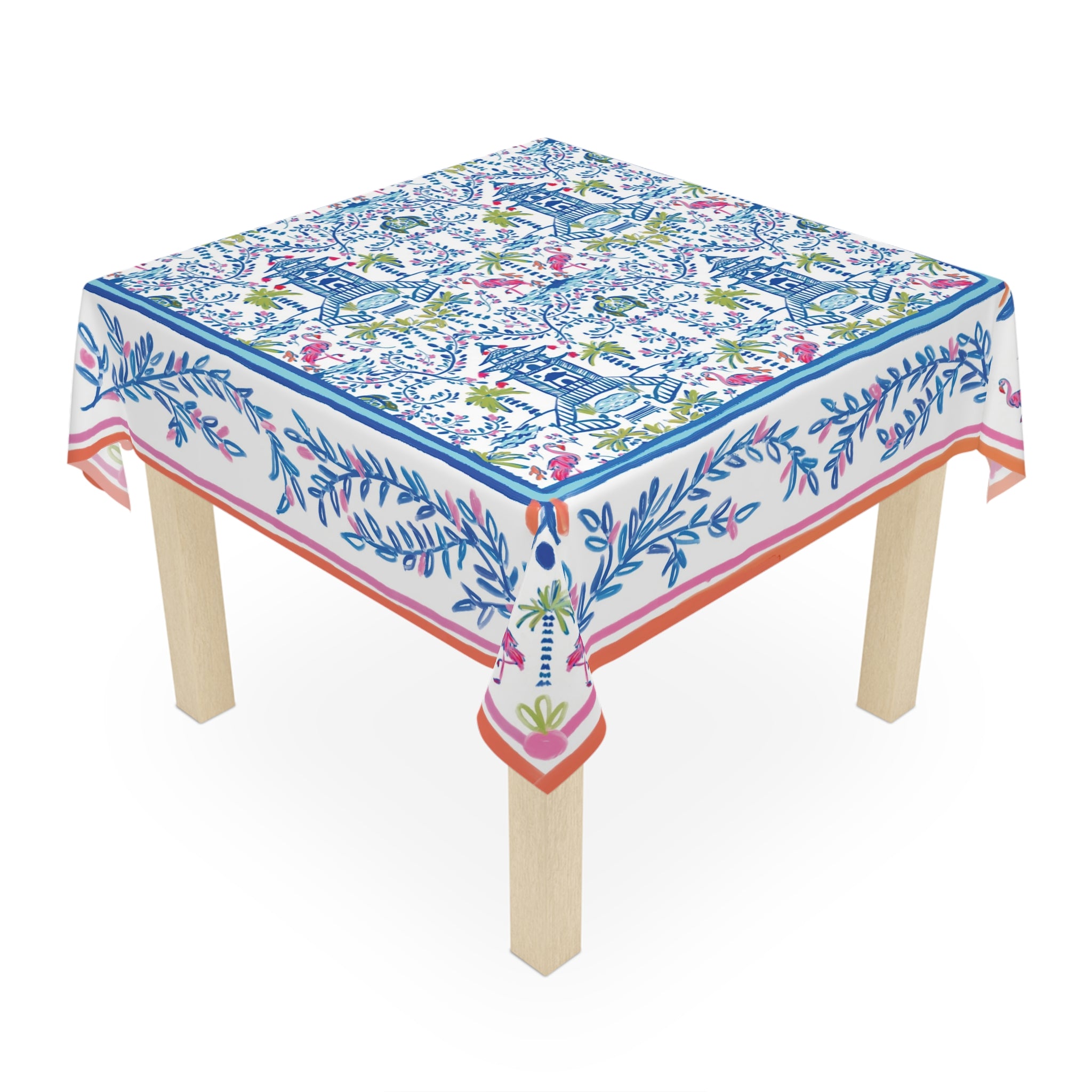 Colorful Chinoiserie II Square Tablecloth