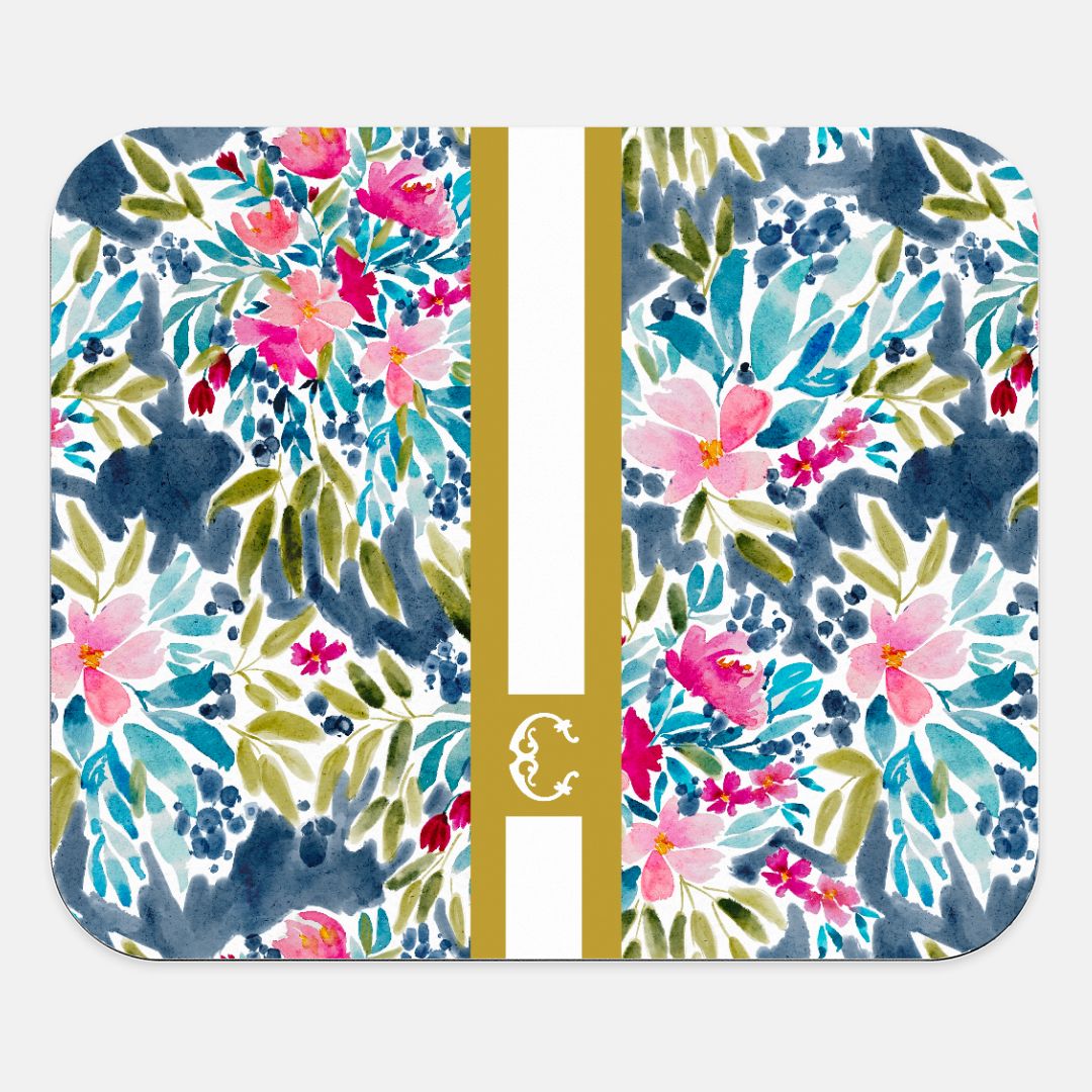 Aria Striped Monogrammed Mouse Pad