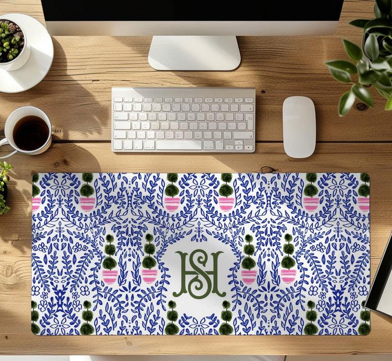 Large Desk Mat - Augusta Monogrammed Desk Mat - Large (24" X 14")