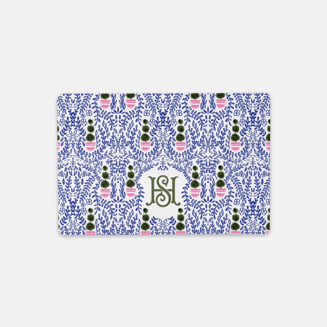 Small Desk Mat - Augusta Monogrammed Desk Mat – Small (18″ X 12″)
