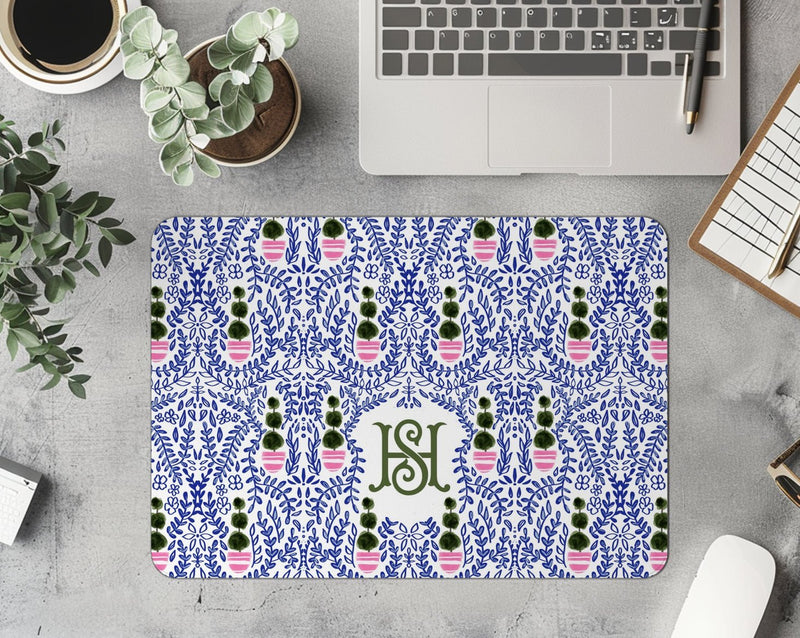 Small Desk Mat - Augusta Monogrammed Desk Mat – Small (18″ X 12″)