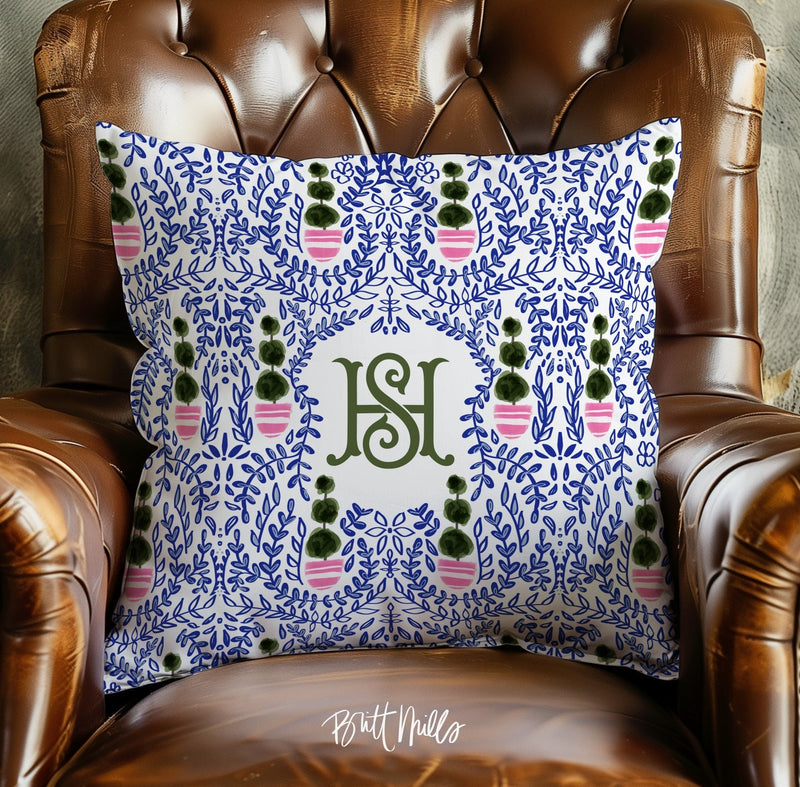 20" Pillow Cases - Augusta Monogrammed Throw Pillowcase 20"x20"