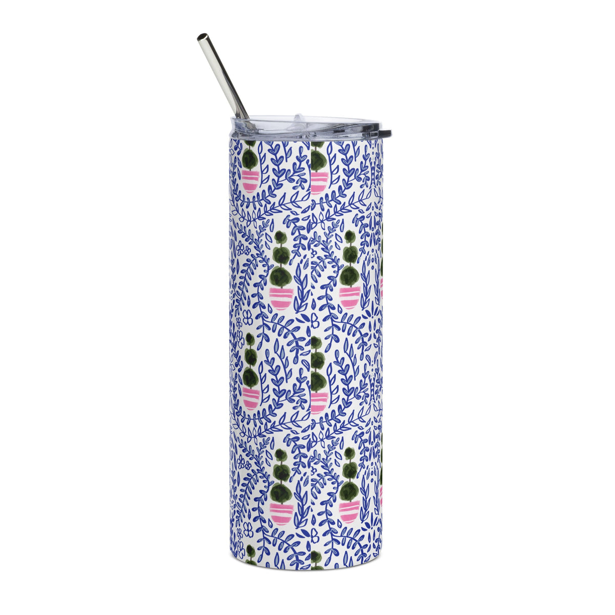 Augusta Skinny Stainless Steel Tumbler-Britt_Mills_Design-charming_patterns