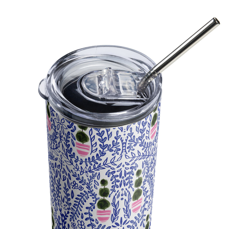 Augusta Skinny Stainless Steel Tumbler-Britt_Mills_Design-charming_patterns