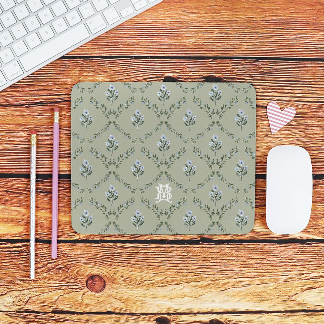 Zera Bloom Monogrammed Mouse Pad