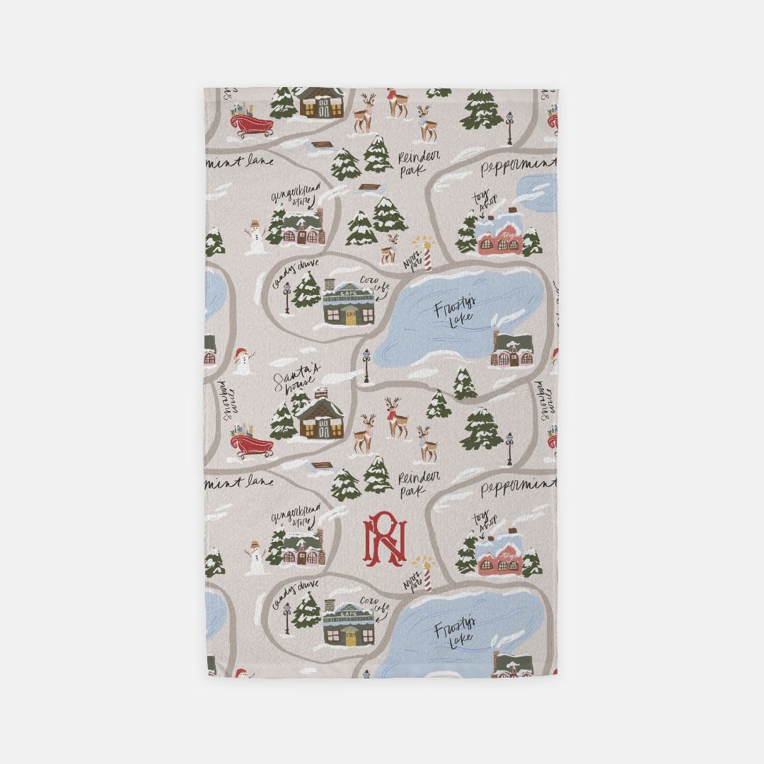 North Pole Adventure Monogrammed Hand Towel