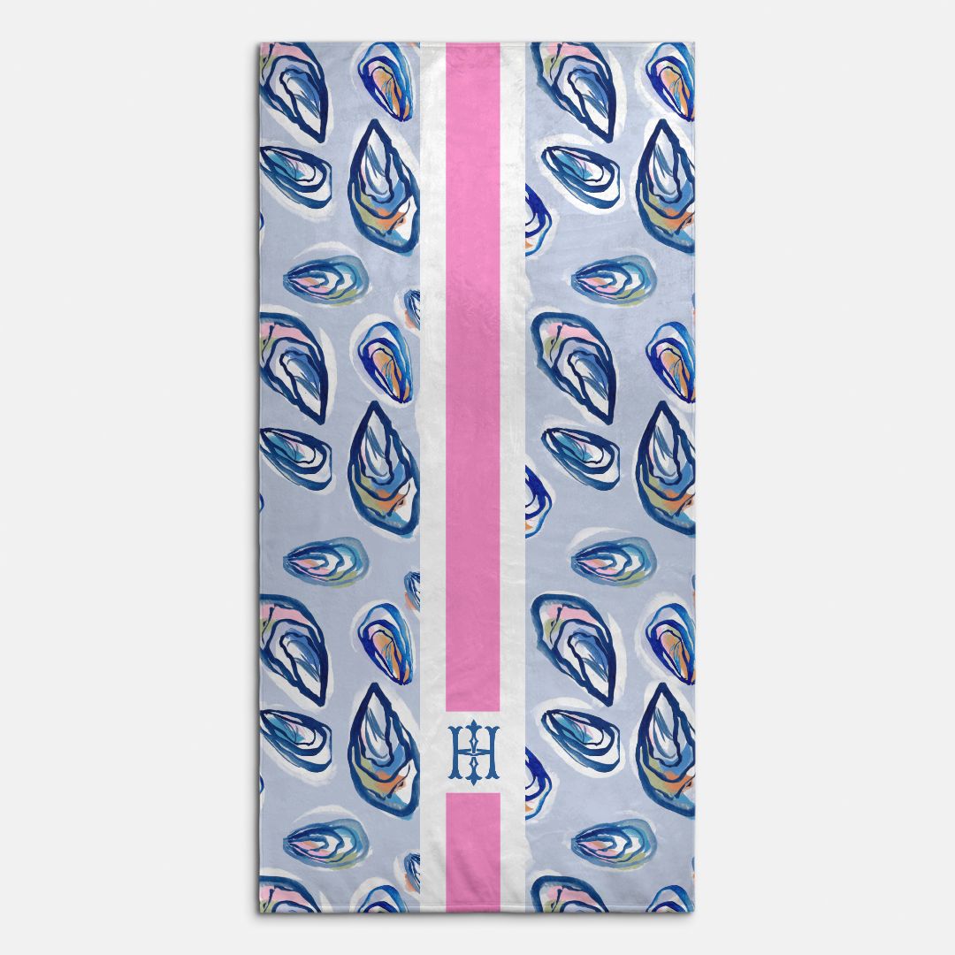 Nantucket Girl Striped Monogram Beach Towel