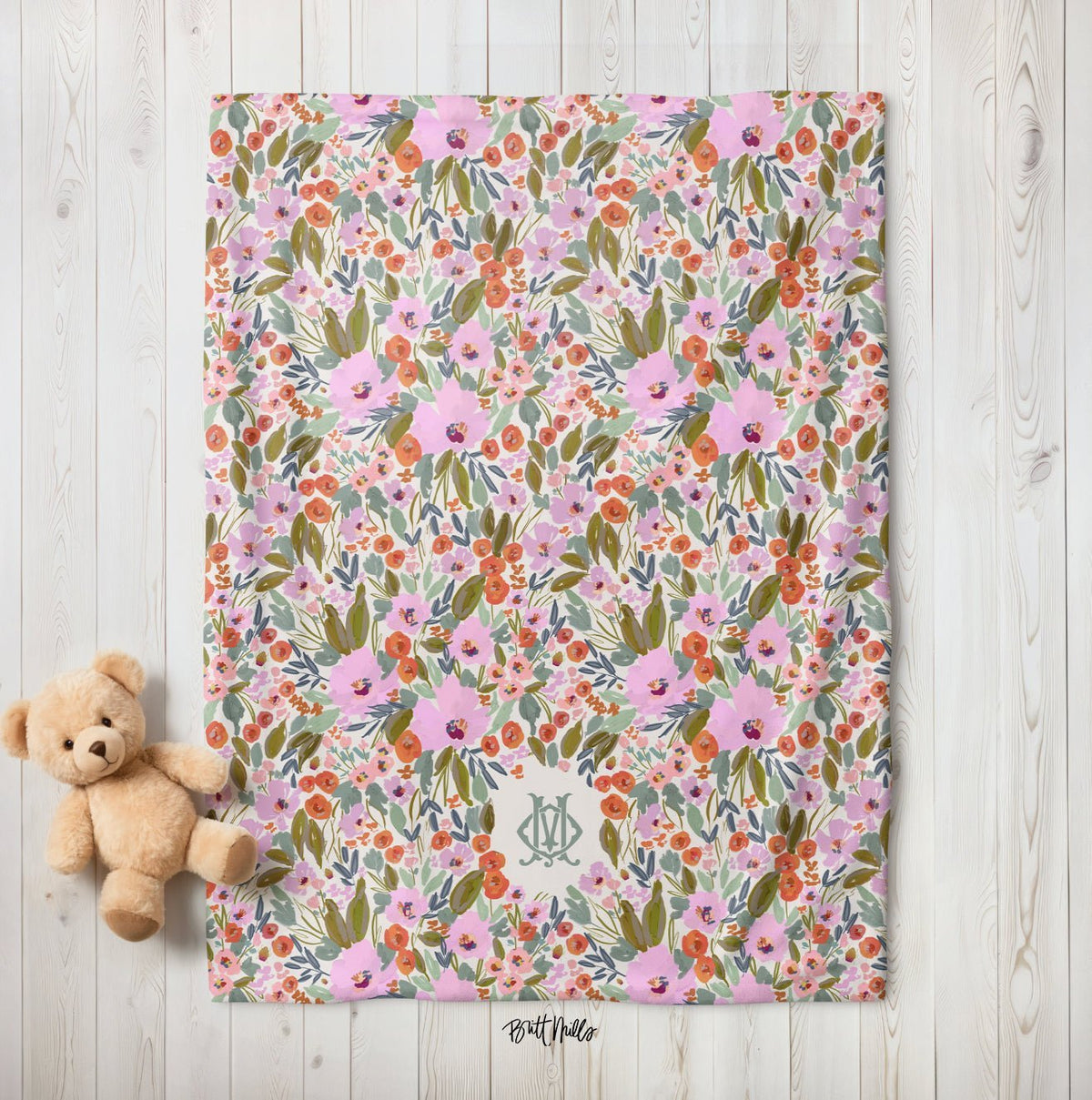 Baby BlanketsSavannah Monogrammed Baby BlanketBritt Mills Design