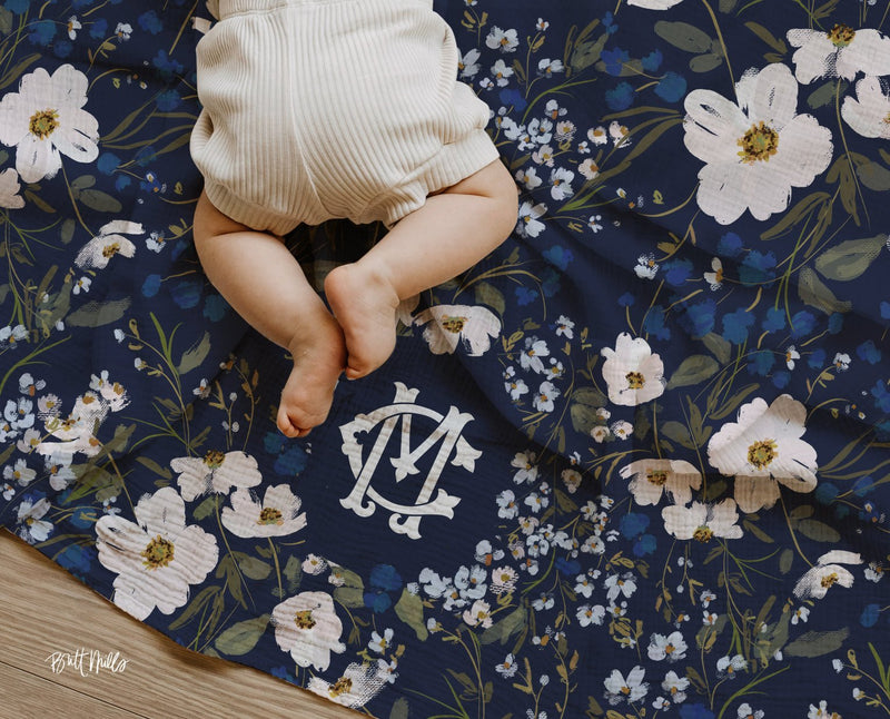 Beanies + Swaddles - Carolinas Monogrammed Swaddle Blanket