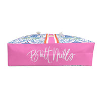 Carry - AllColorful Chinoiserie Striped Monogrammed Carry - All ToteBritt Mills Design