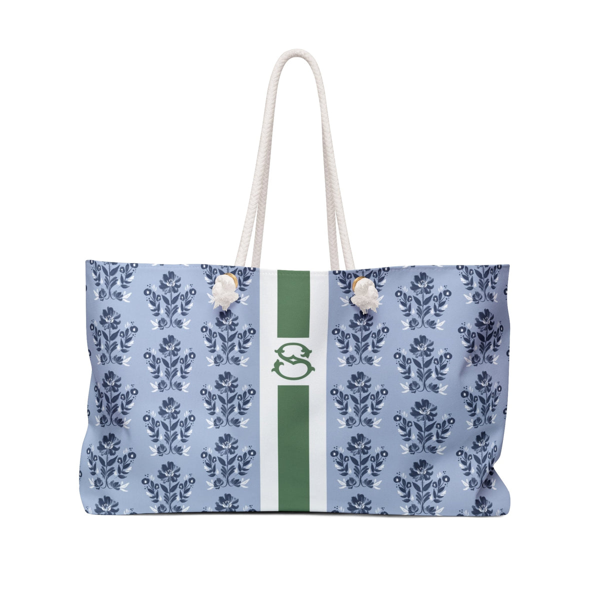 Carry - AllEvangeline Blue Striped Monogrammed Carry - All ToteBritt Mills Design