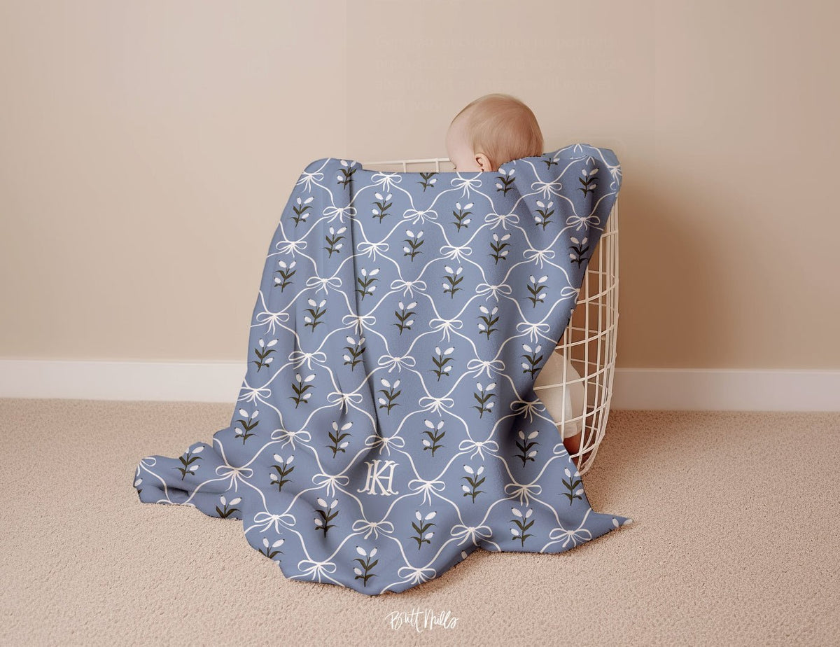 Baby Blankets - Charming Monogrammed Baby Blanket